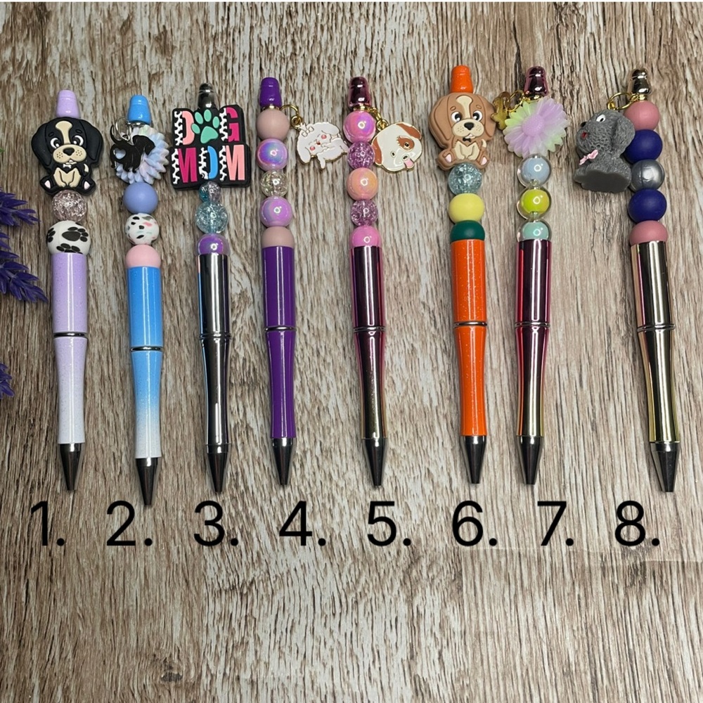 Handcrafted Dog Pens Beaded Unique Artisan Gifts Office Accessories